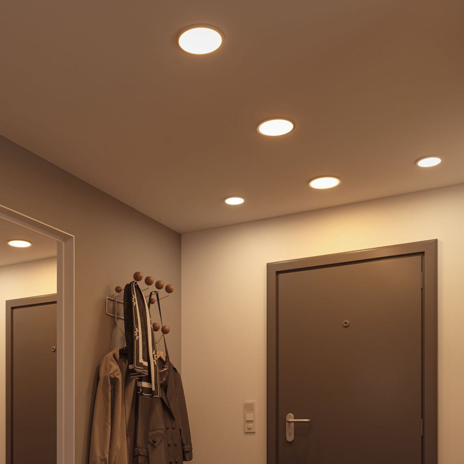 Detalj av LED innbyggingspanel Areo matt krom