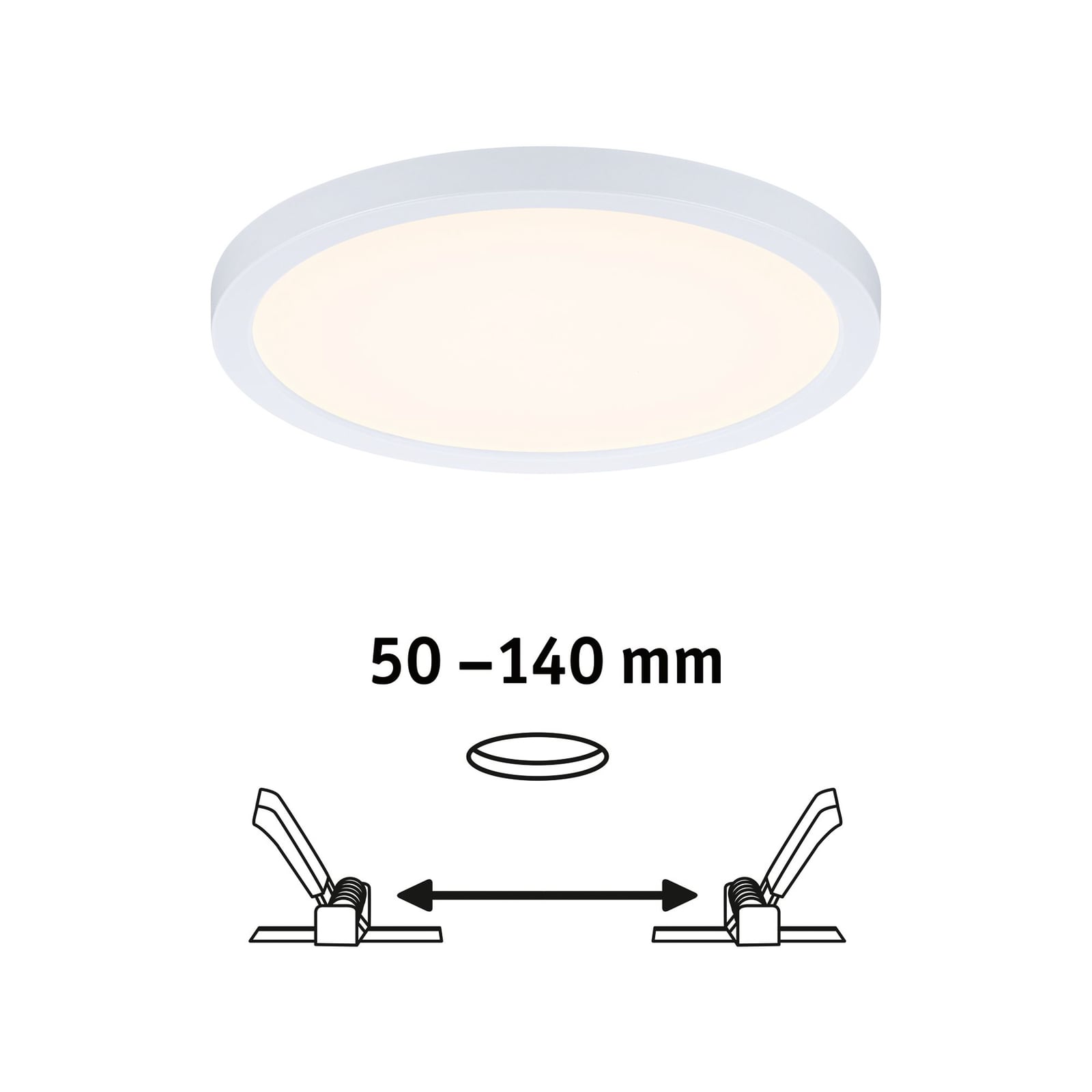 LED innbyggingspanel Areo rund dimbar CCT Zigbee IP44 Ø17,5 cm hvit - Paulmann produktpakke