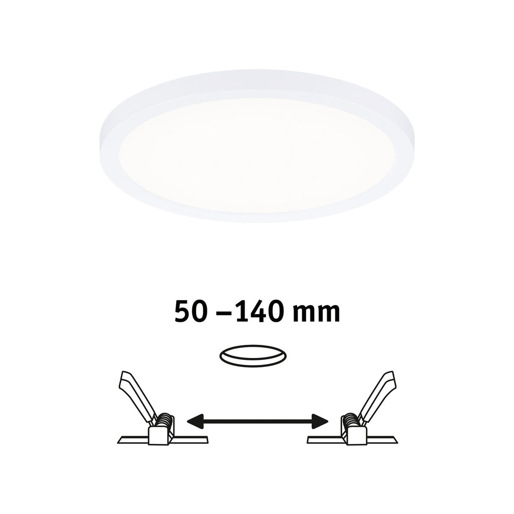 LED innbyggingspanel Areo rund Ø17,5 cm 4000K IP44 hvit med trafo