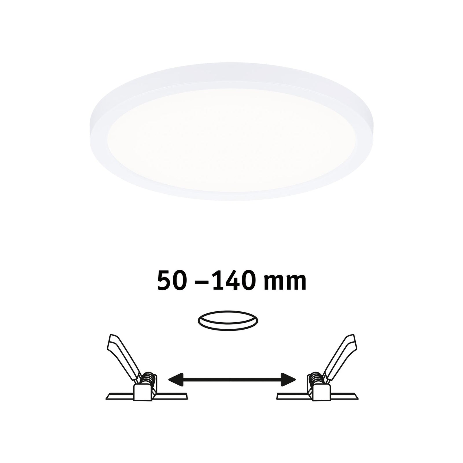 LED innbyggingspanel Areo rund Ø17,5 cm 4000K IP44 hvit med trafo