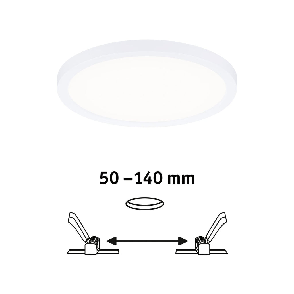 LED innbyggingspanel Areo rund Ø17,5 cm 4000K IP44 hvit installasjonsdetalj