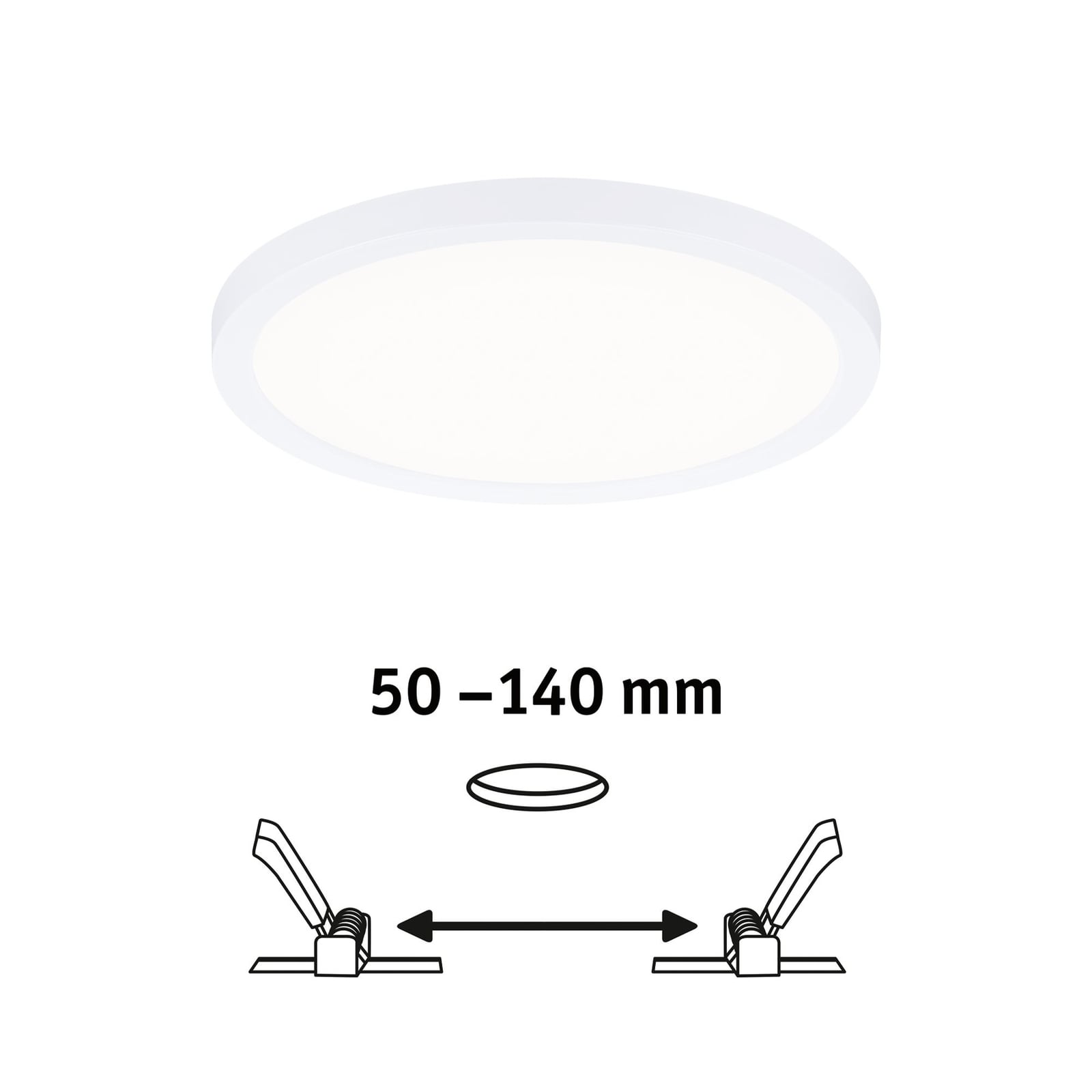 LED innbyggingspanel Areo rund detalj av ramme