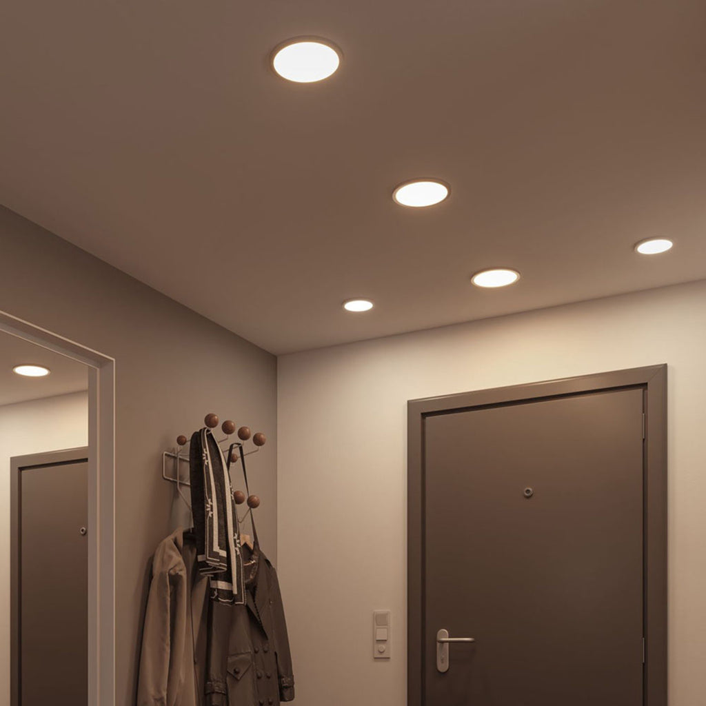 LED innbyggingspanel Areo rund nærbilde av LED-diffusor
