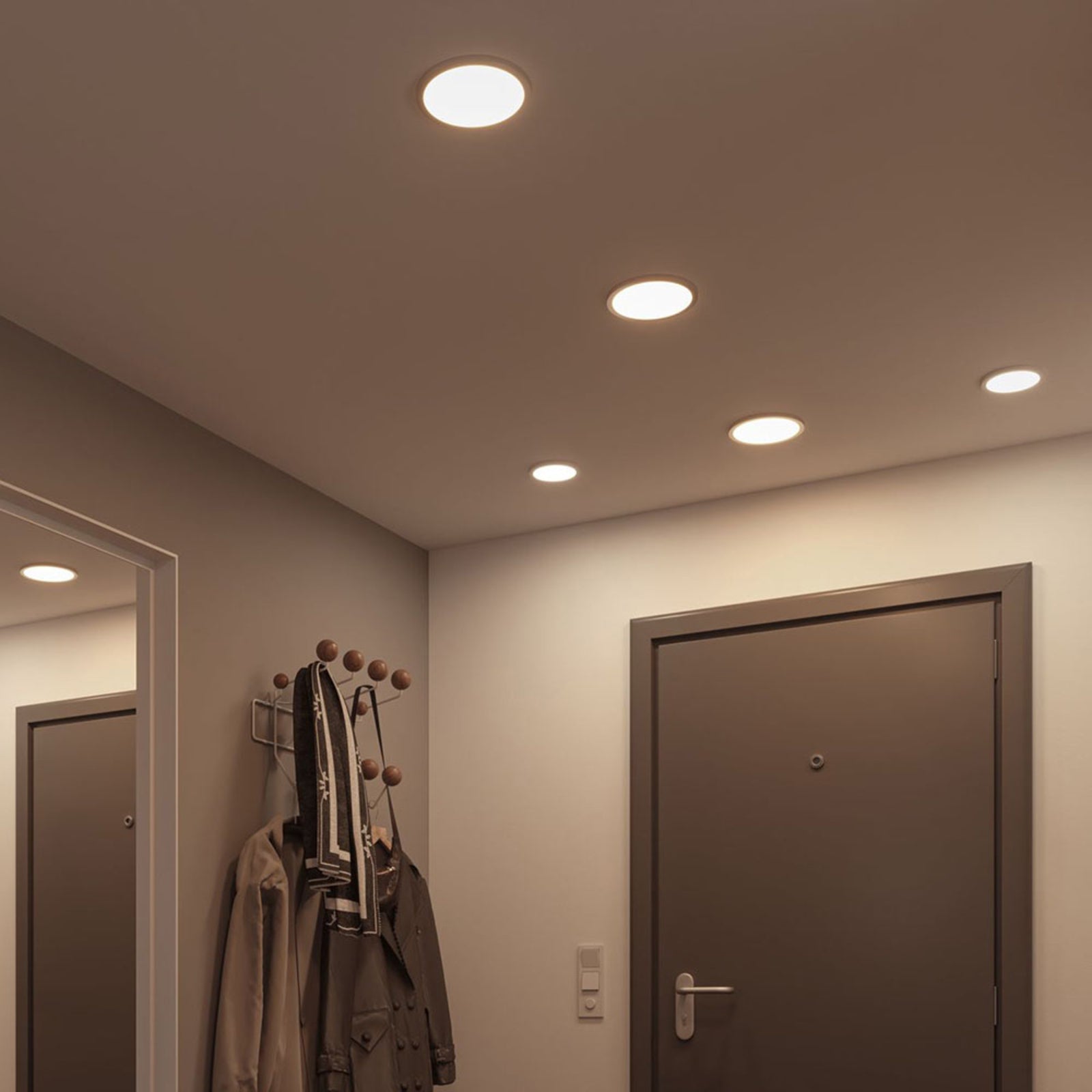 LED innbyggingspanel Areo rund nærbilde av LED-diffusor