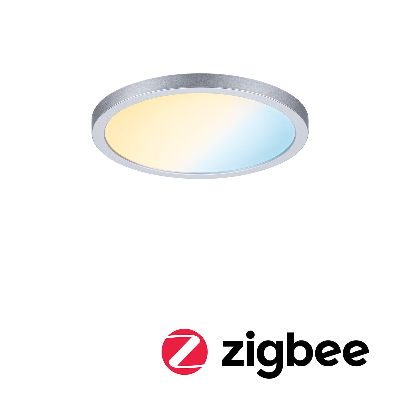 LED innbyggingspanel Areo rund dimbar CCT Zigbee IP44 forfra
