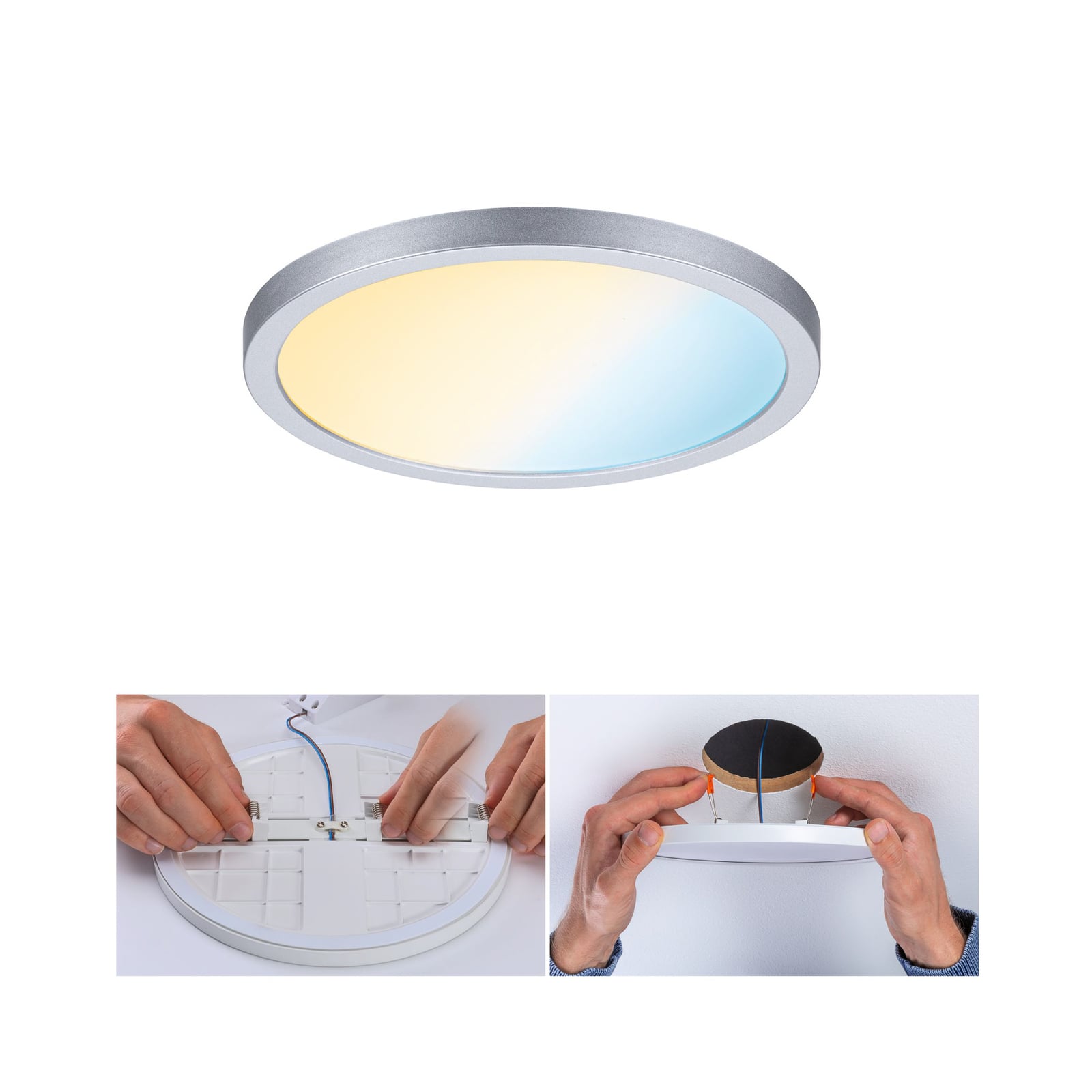 LED innbyggingspanel Areo rund dimbar CCT Zigbee IP44 bakside