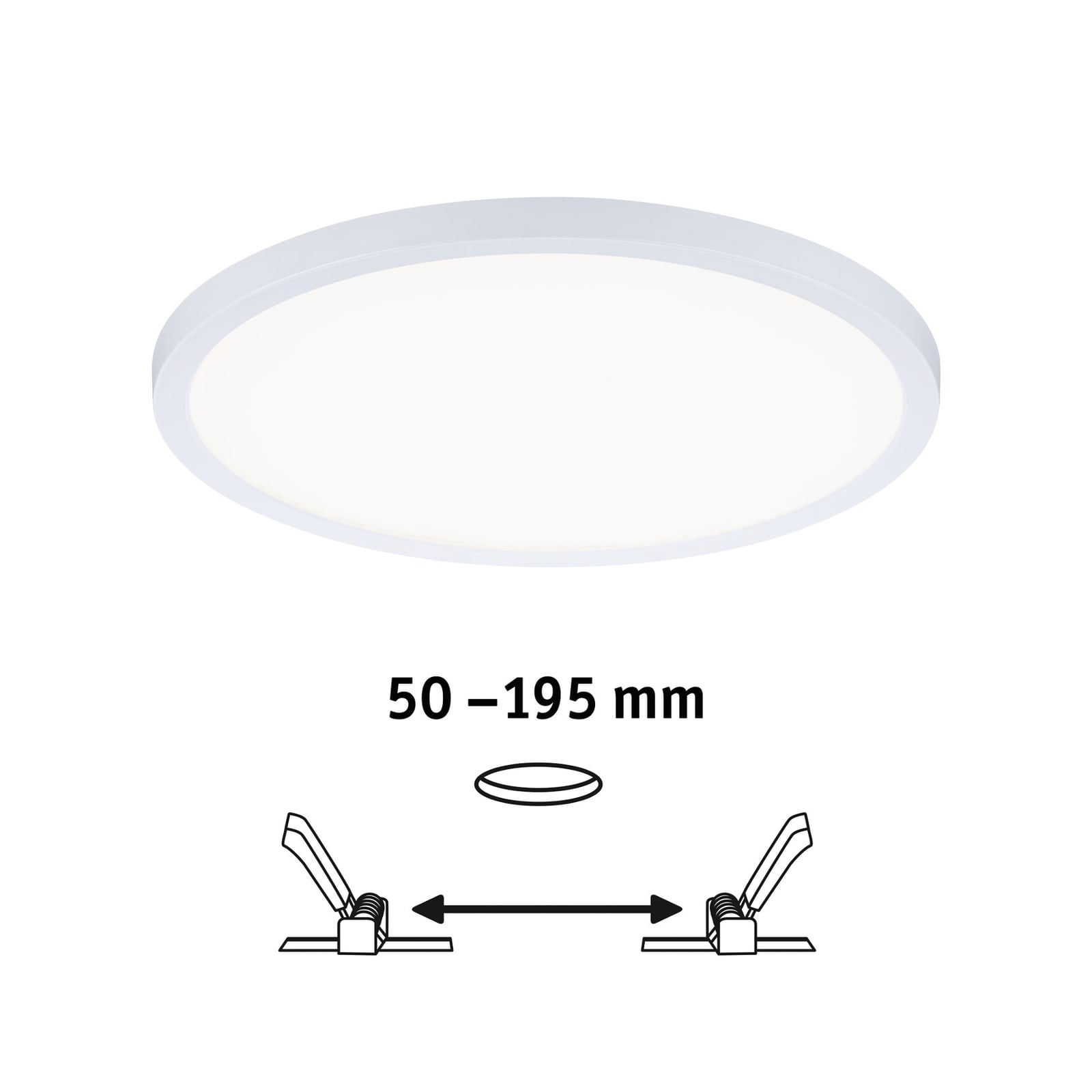 LED innbyggingspanel Areo rund dimbar hvit Ø23 cm IP44 - Paulmann