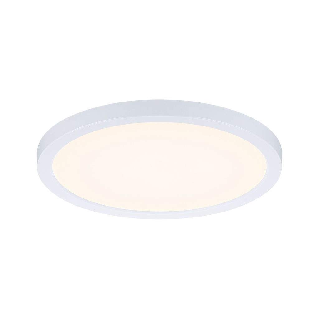 Detalj av LED innbyggingspanel Areo rund dimbar IP44 Ø17,5 cm hvit