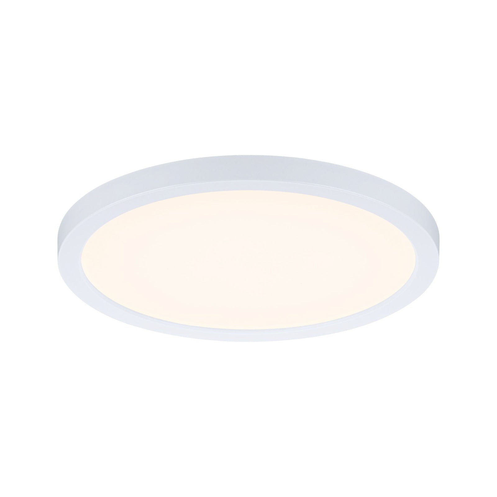 Detalj av LED innbyggingspanel Areo rund dimbar IP44 Ø17,5 cm hvit