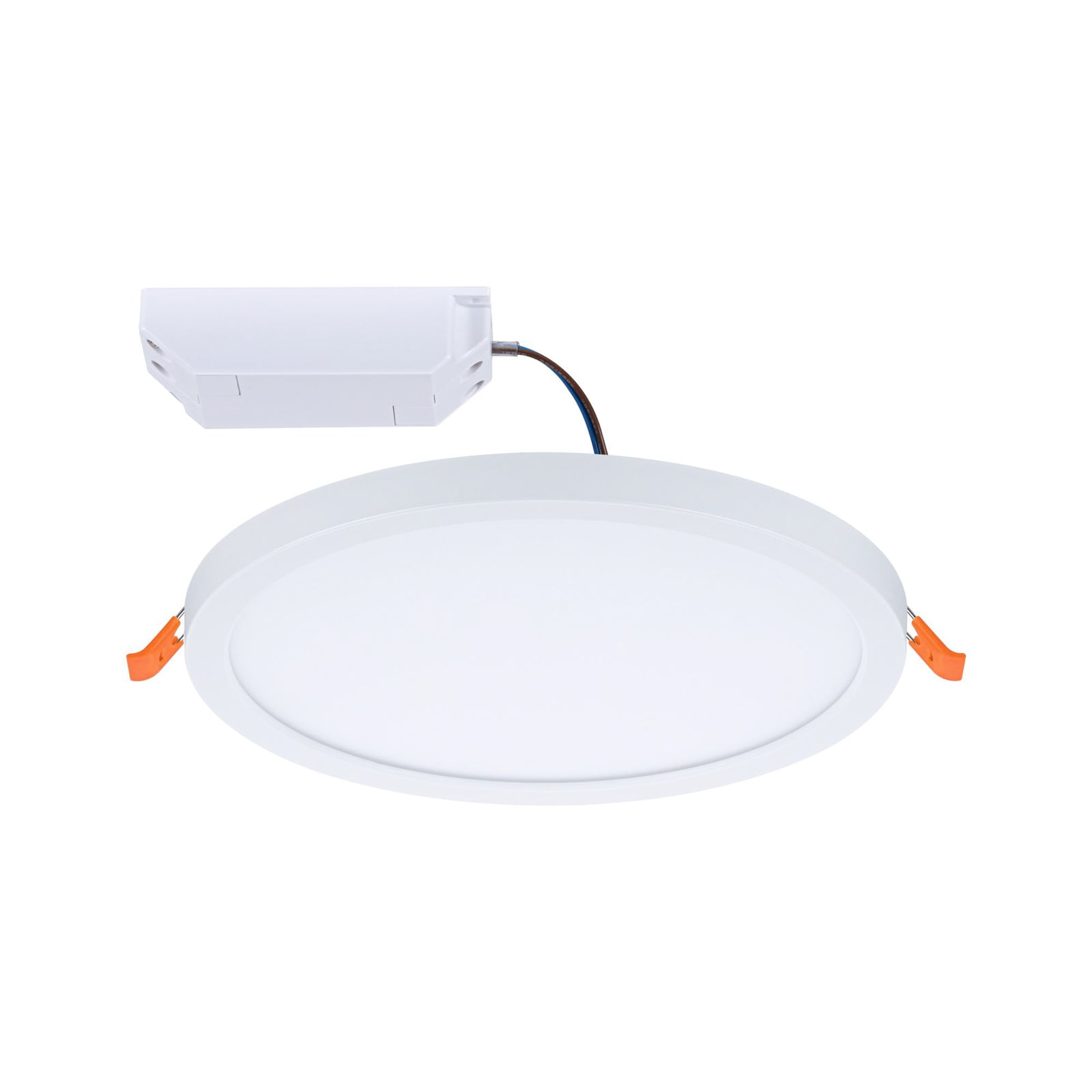 LED innbyggingspanel Areo rund dimbar IP44 Ø17,5 cm hvit med fjærklemmer