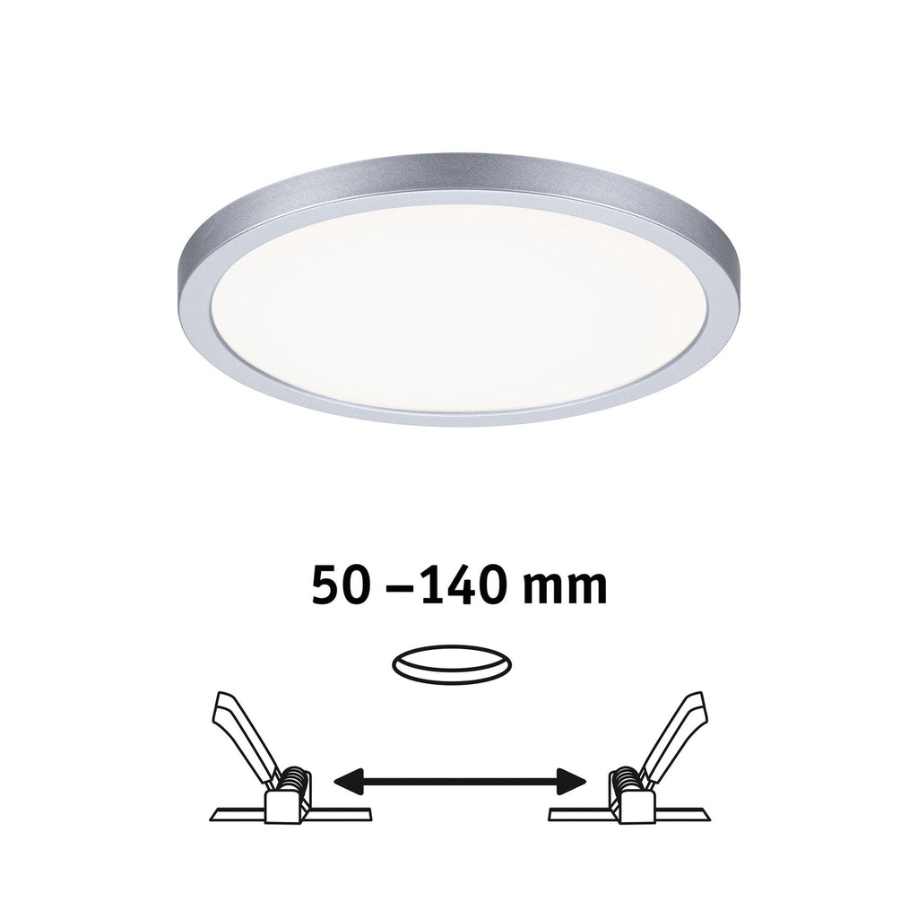 LED innbyggingspanel Areo rund dimbar krom matt emballasje