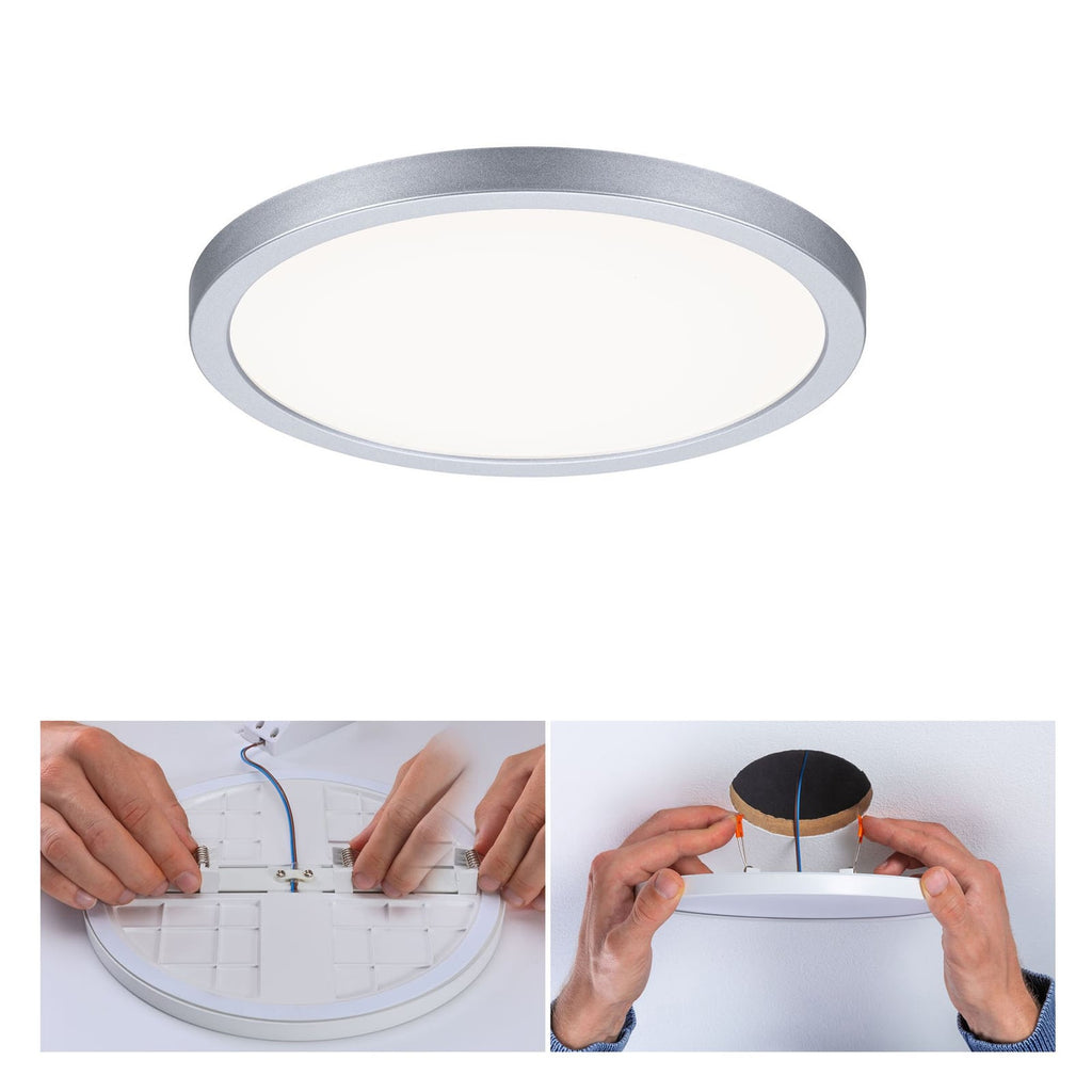 LED innbyggingspanel Areo rund dimbar krom matt justerbare klemmeklemmer