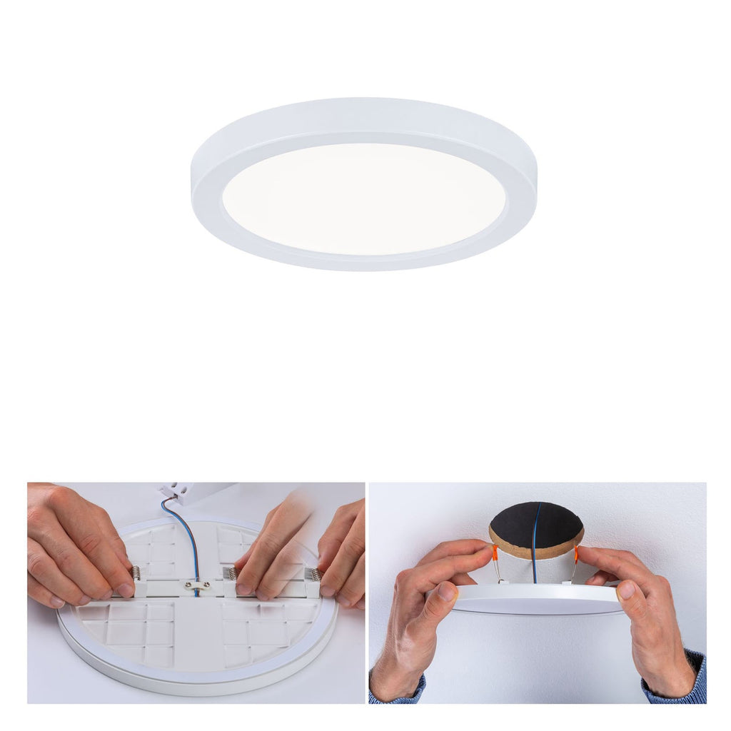 LED innbyggingspanel Areo rund hvit Ø11,8 cm montert