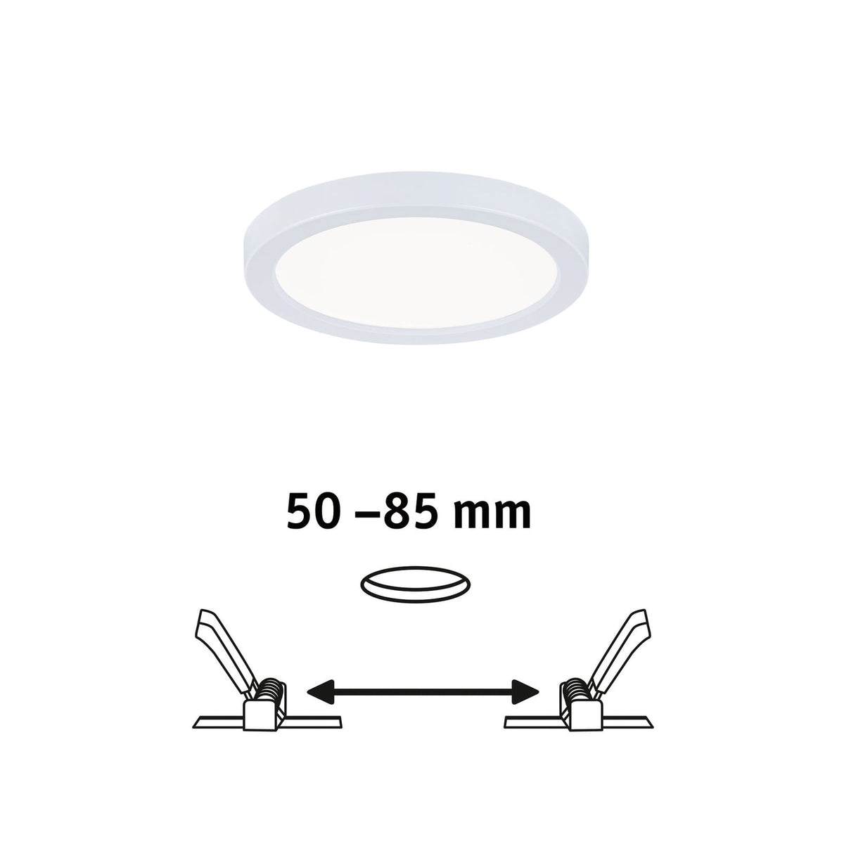 LED innbyggingspanel Areo rund hvit Ø11,8 cm side