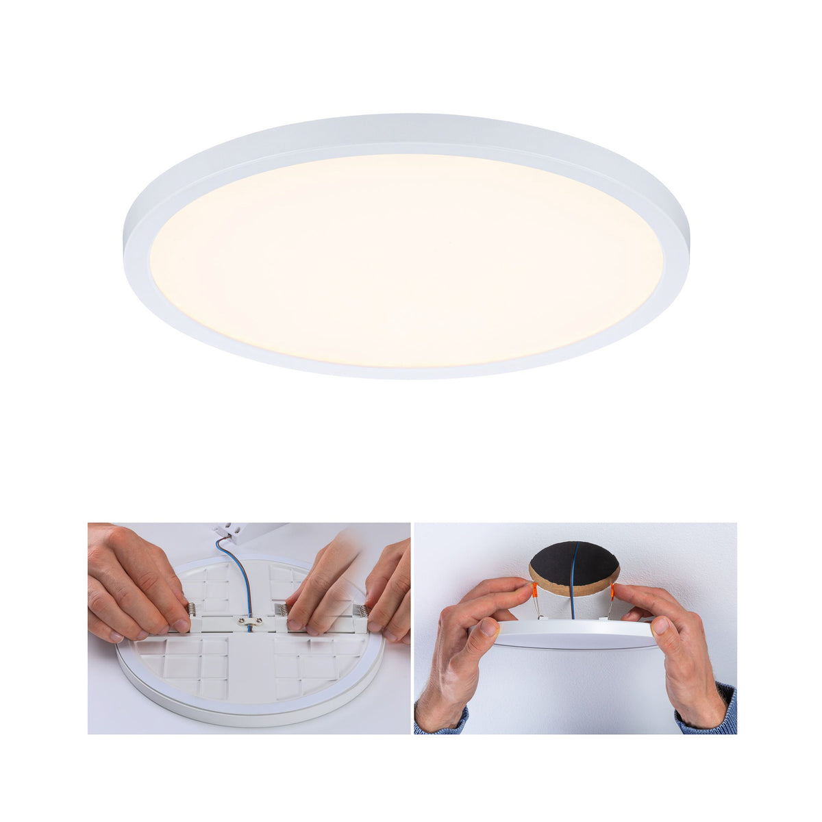 Bakside av LED innbyggingspanel Areo rund hvit dimbar