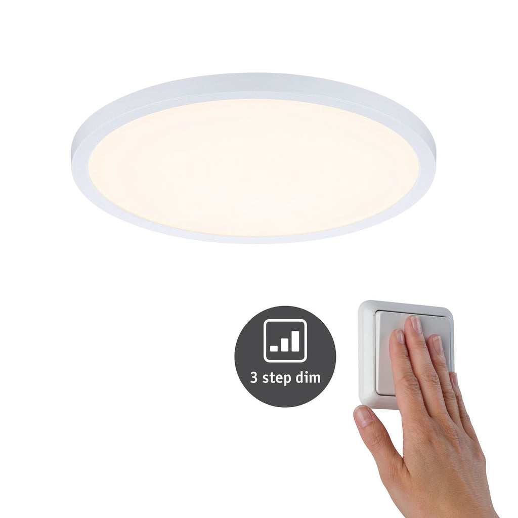 LED innbyggingspanel Areo rund hvit dimbar forfra