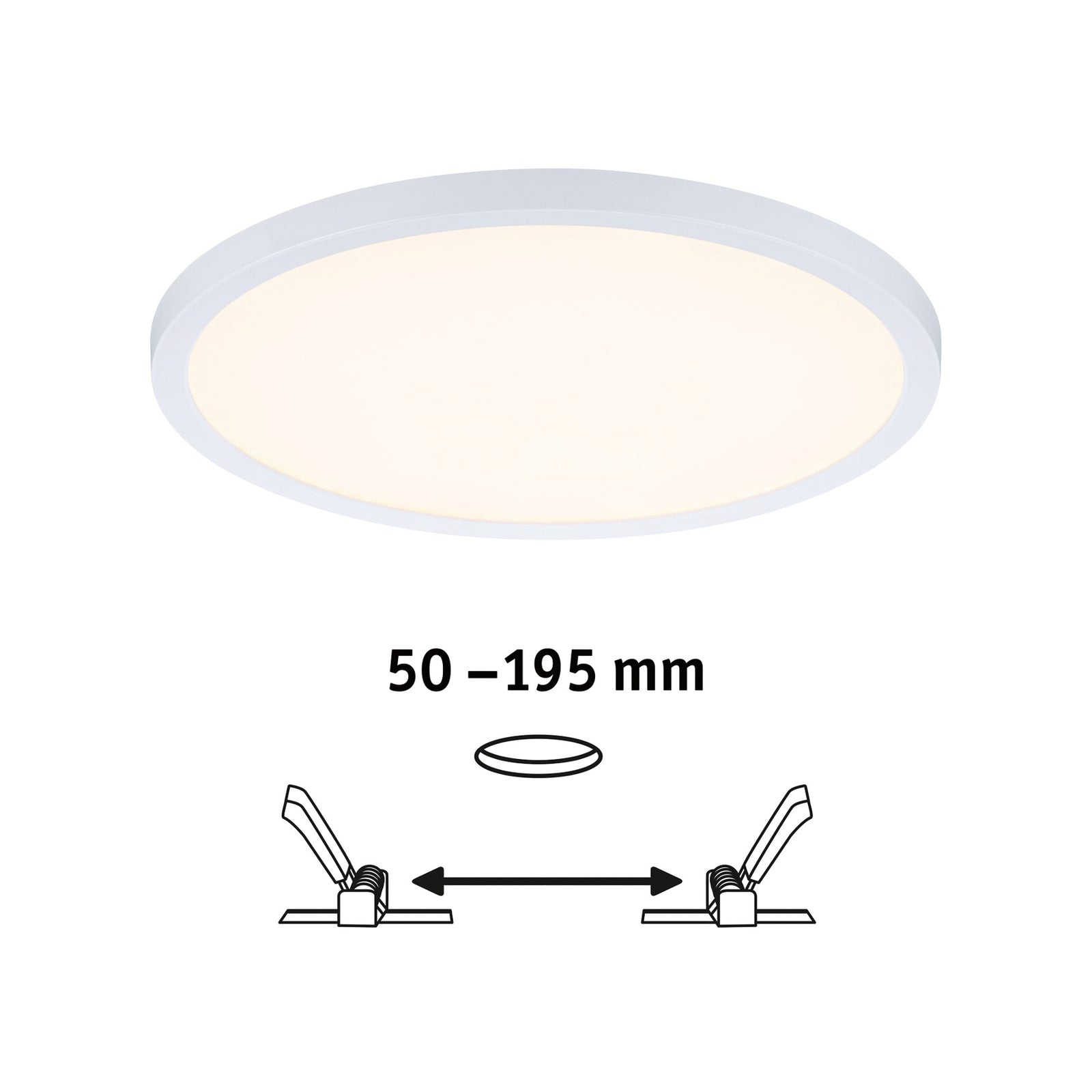 LED innbyggingspanel Areo rund hvit dimbar Ø23 cm IP44 - Paulmann