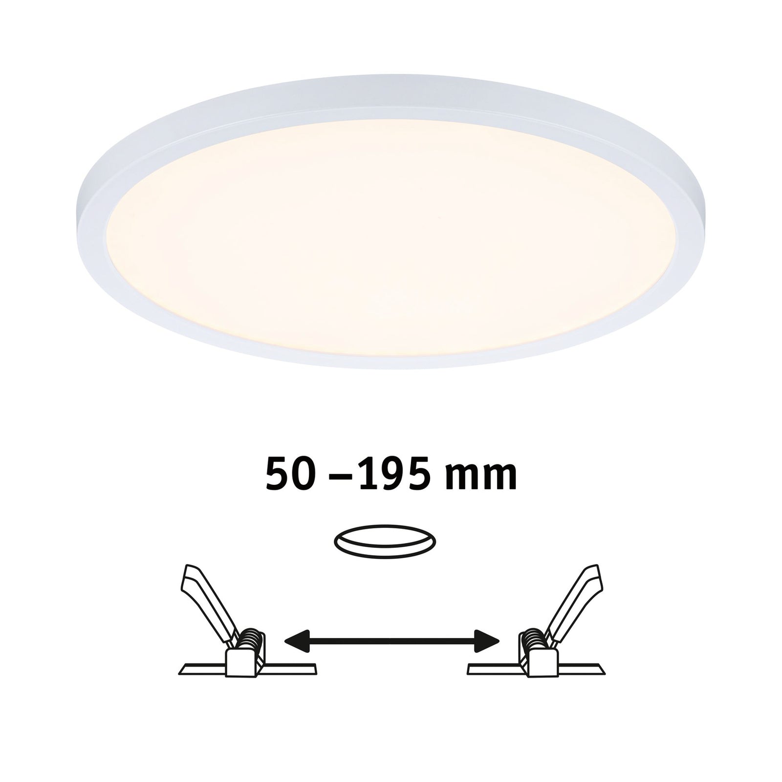 LED innbyggingspanel Areo rund hvit dimbar Ø23 cm IP44 - Paulmann