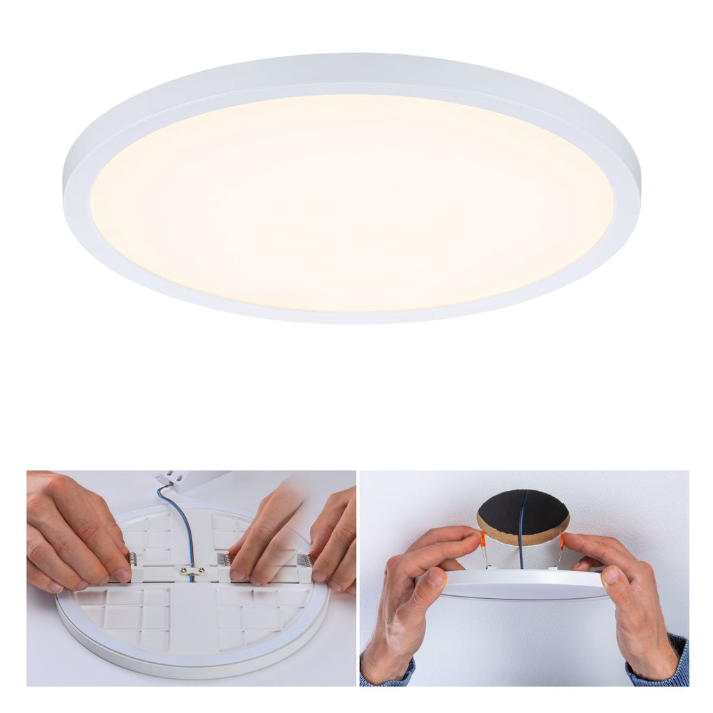 Montert LED innbyggingspanel Areo rund hvit dimbar i tak