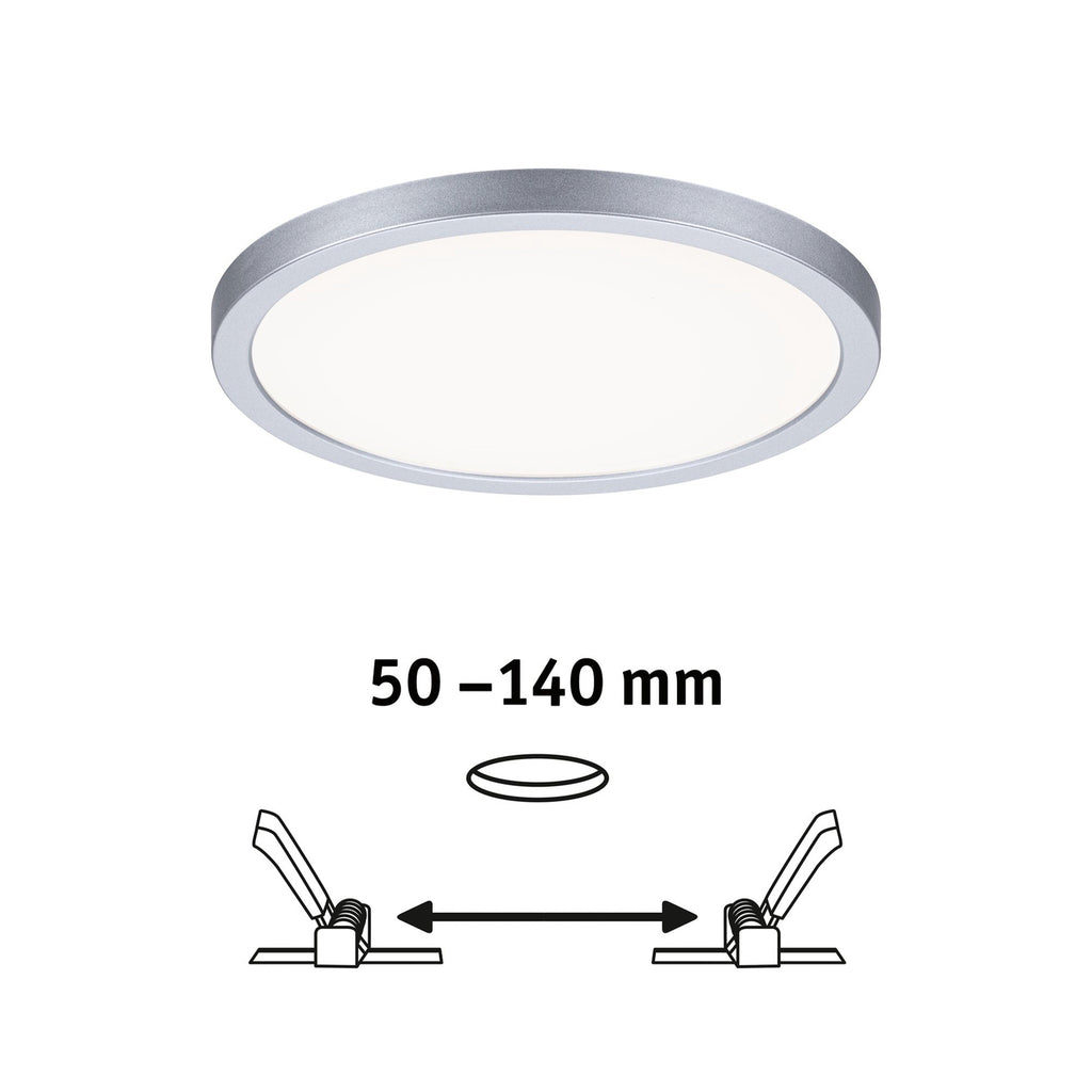 LED innbyggingspanel Areo rund krom matt Ø17,5 cm IP44 med transformator