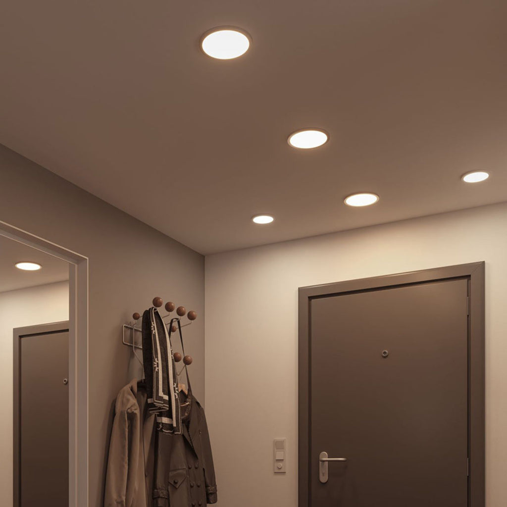 LED innbyggingspanel Areo rund krom montert i tak