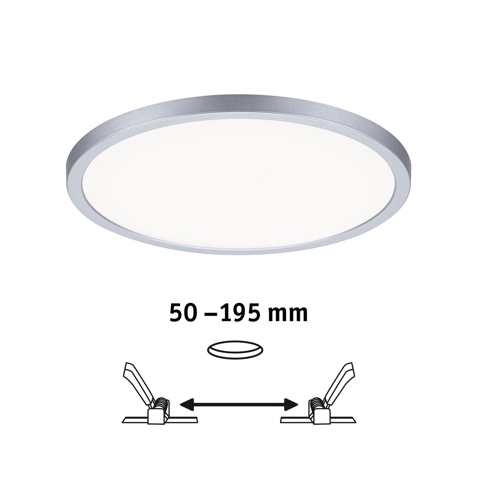LED innbyggingspanel Areo rund krom Ø23 cm trafo inkludert
