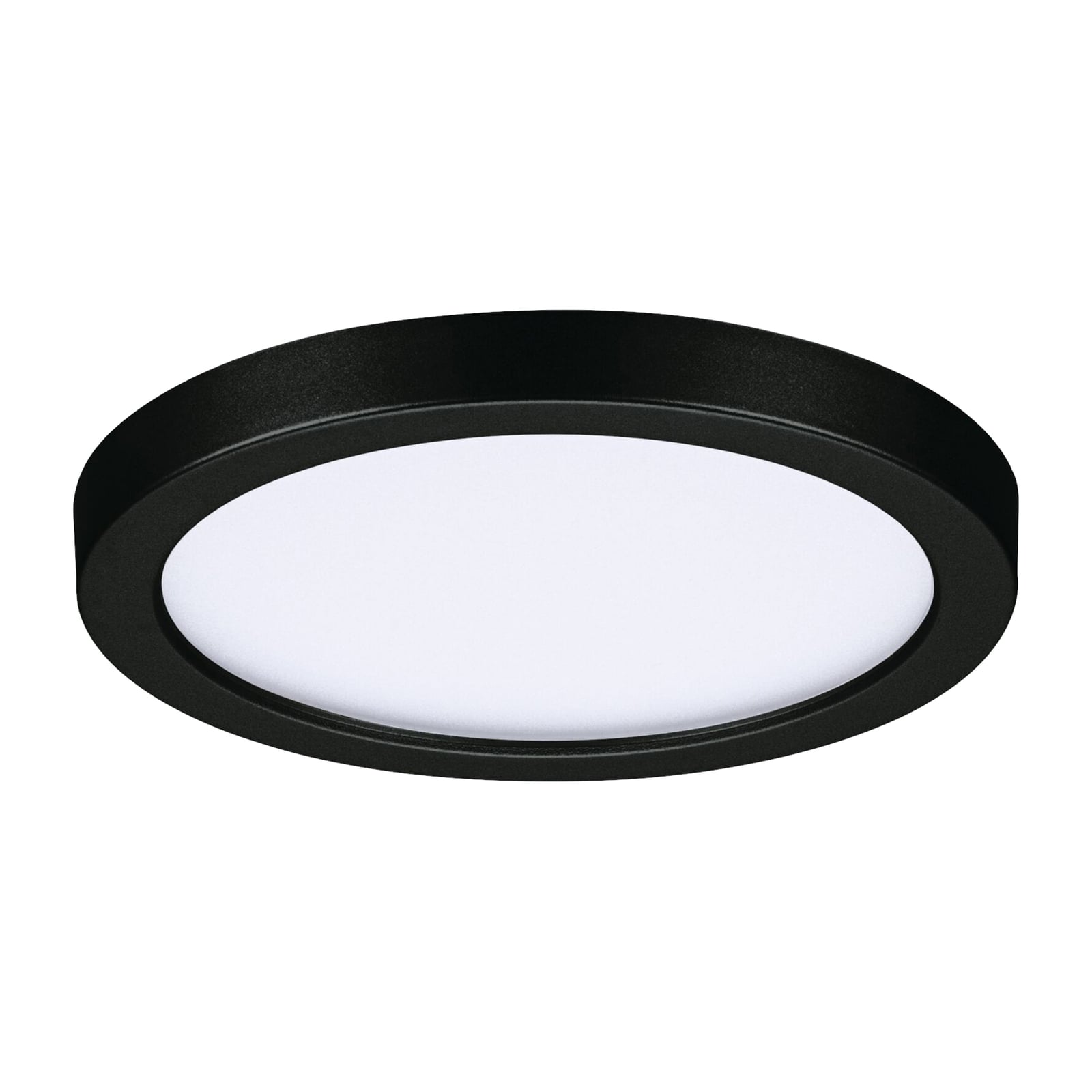 Nærbilde av LED innbyggingspanel Areo rund svart Ø11,8 cm