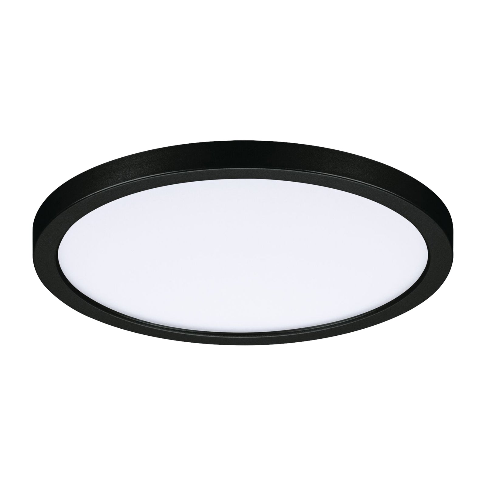 LED innbyggingspanel Areo rundt svart Ø17,5 cm IP44 nærbilde av lys