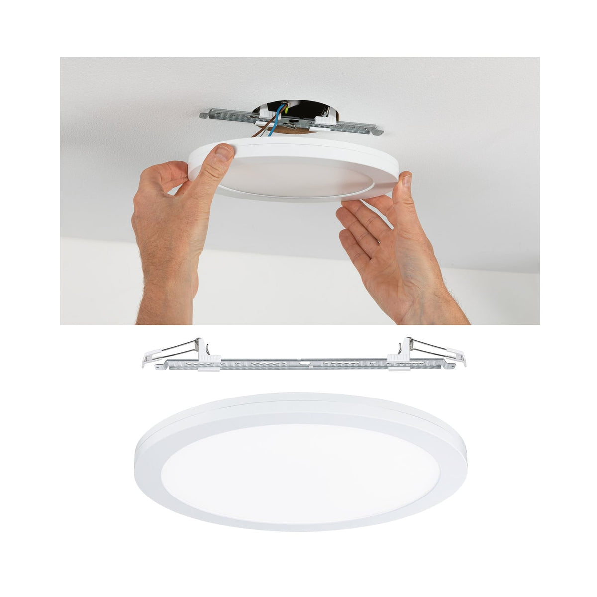 LED innbyggingspanel Cover it nøytralhvit Ø33 cm 22W forfra