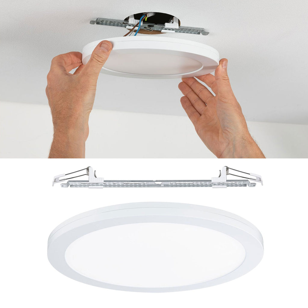 Nærbilde av LED innbyggingspanel Cover it nøytralhvit Ø33 cm 22W