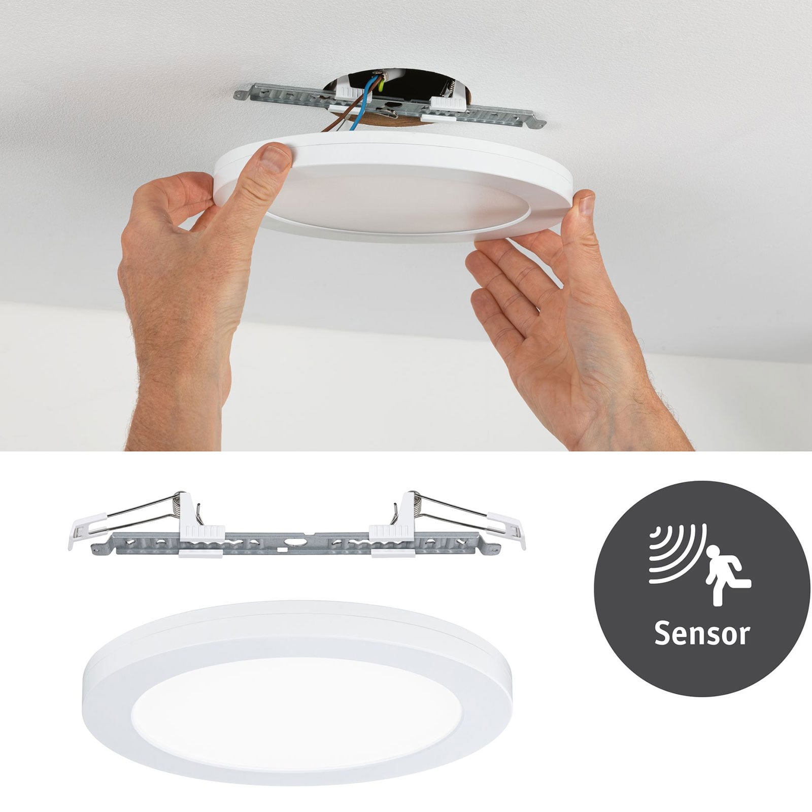 LED innbyggingspanel med bevegelsessensor Ø22,5 cm 16,5W - Paulmann montert i tak