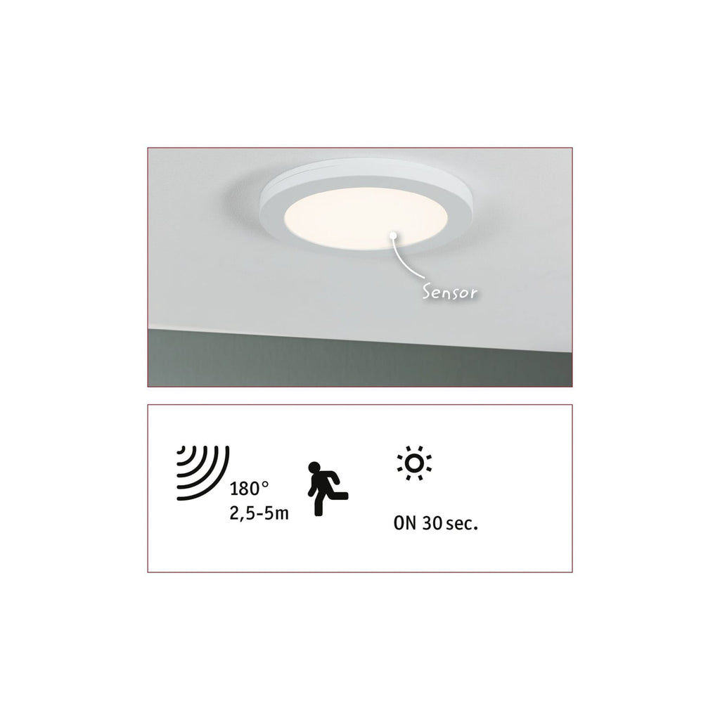 LED innbyggingspanel med bevegelsessensor Ø22,5 cm 16,5W - Paulmann lys i bruk