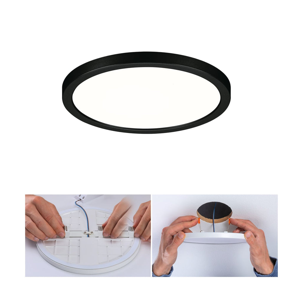 LED innbyggingspanel rundt svart IP44 Ø17,5 cm 13W 4000K - Paulmann forfra
