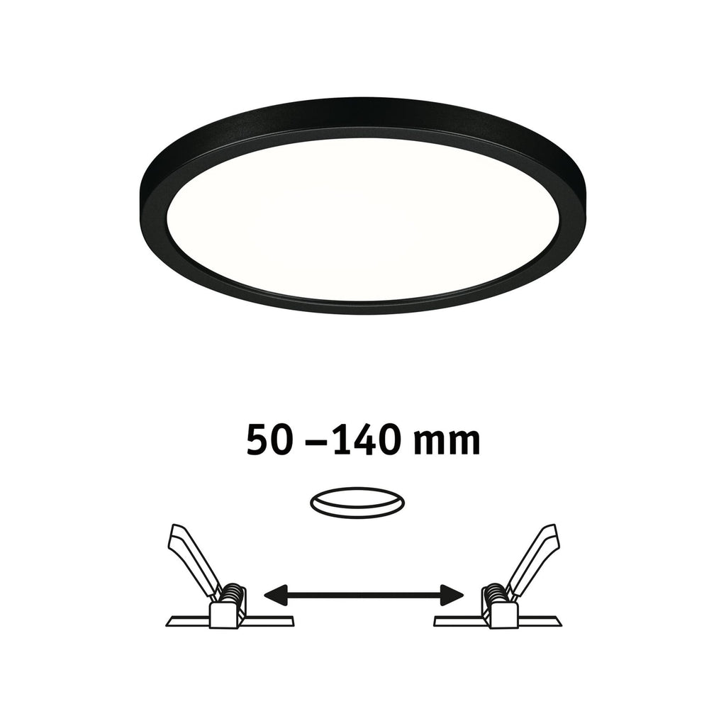 LED innbyggingspanel rundt svart IP44 Ø17,5 cm 13W 4000K - Paulmann lysfordeling