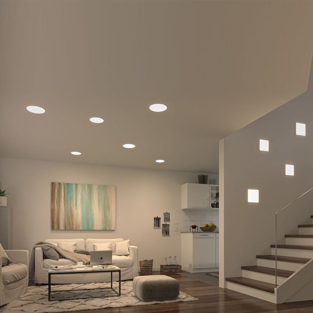 Montert LED innbyggingspanel Veluna 3-stegs dimbar hvit Ø21,5 cm IP44 i tak