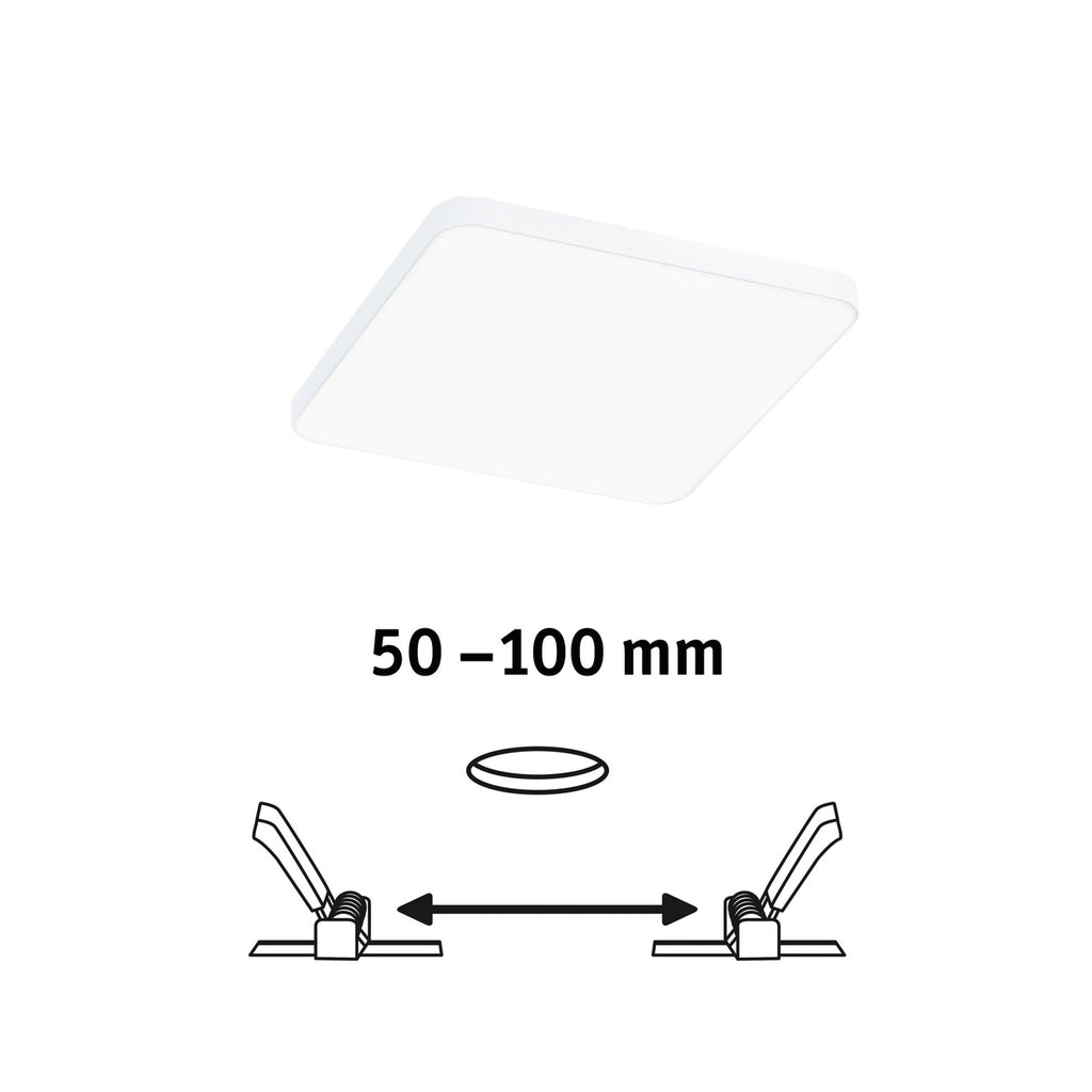 LED innbyggingspanel Veluna Edge hvit 12x12 cm IP44 4000K inkludert trafo