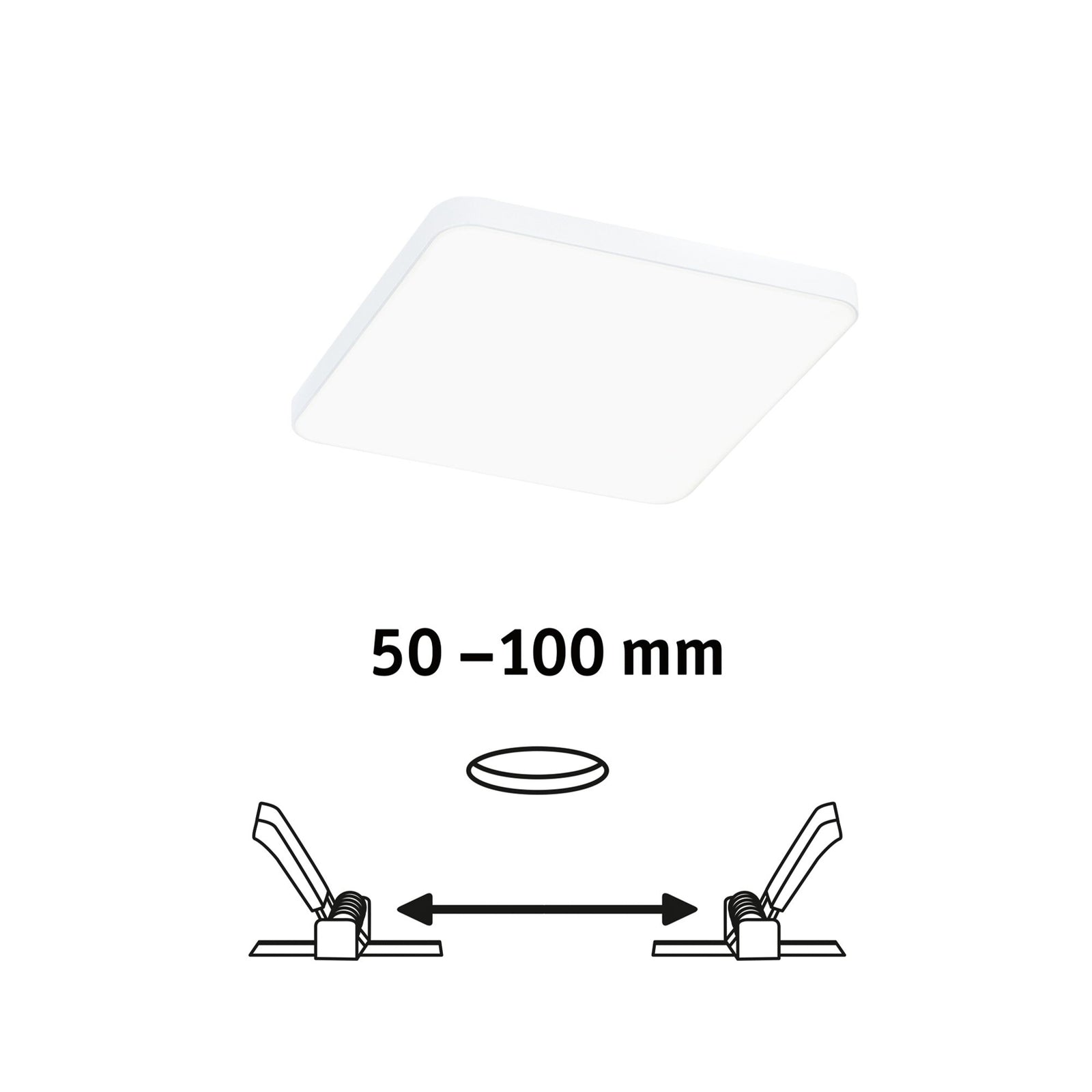 LED innbyggingspanel Veluna Edge hvit 12x12 cm IP44 4000K inkludert trafo