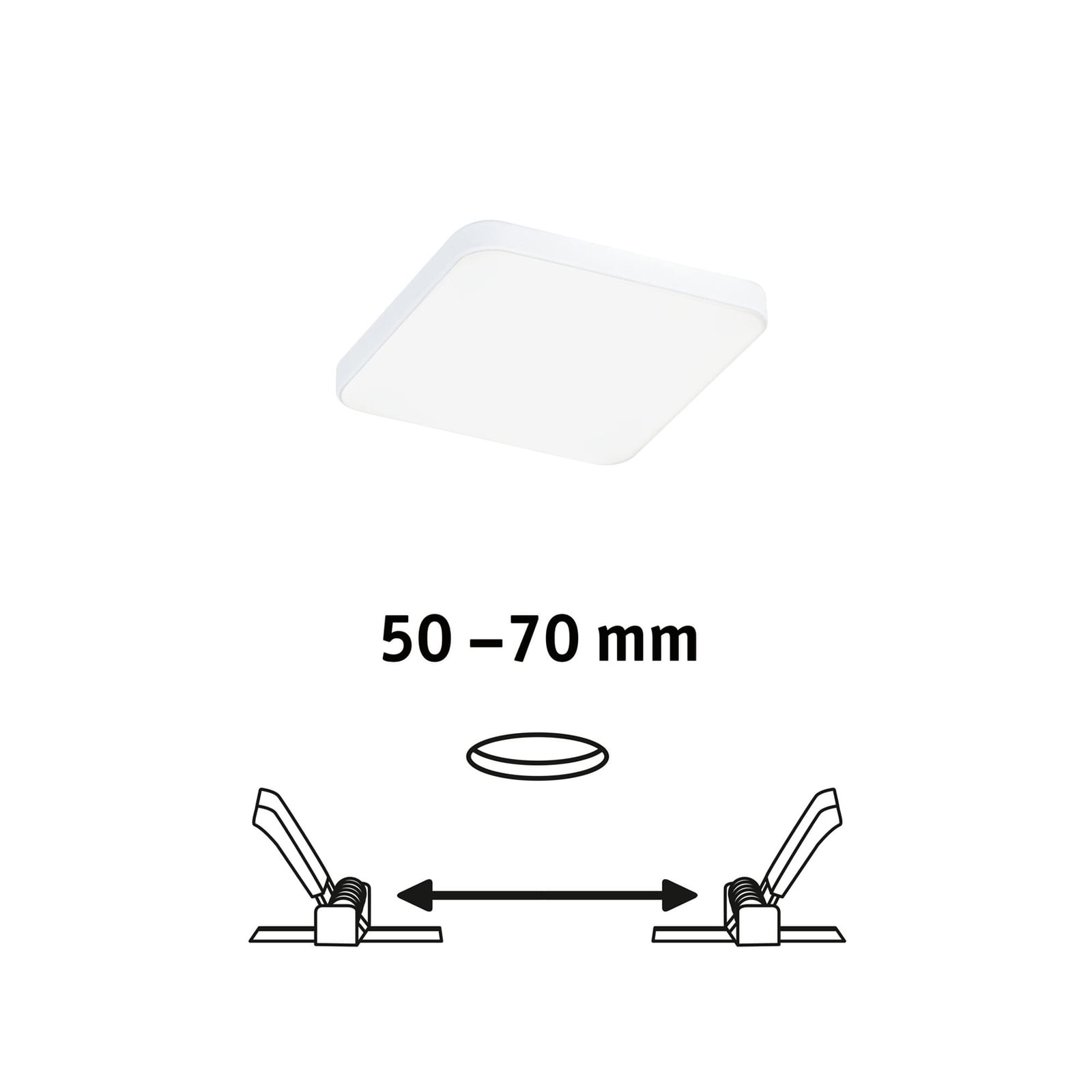 LED innbyggingspanel Veluna Edge kantet dimbar 9x9 cm detalj