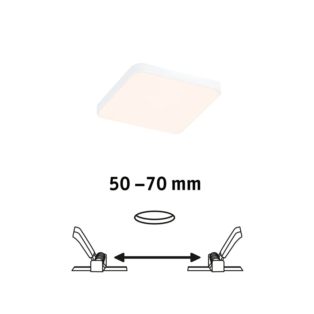 LED innbyggingspanel Veluna Edge kvadratisk dimbar 9x9 cm IP44 bakside
