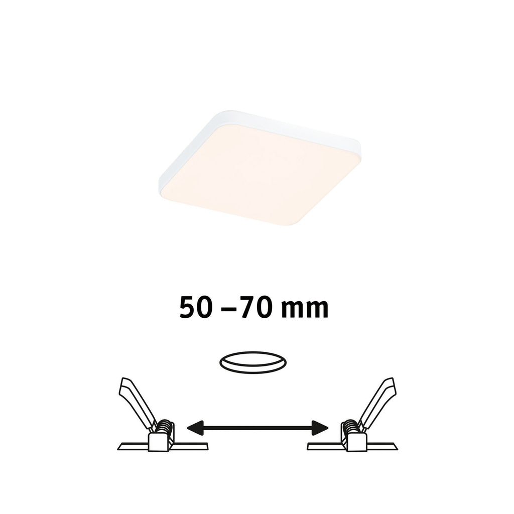 LED innbyggingspanel Veluna Edge kvadratisk dimbar 9x9 cm IP44 sideprofil
