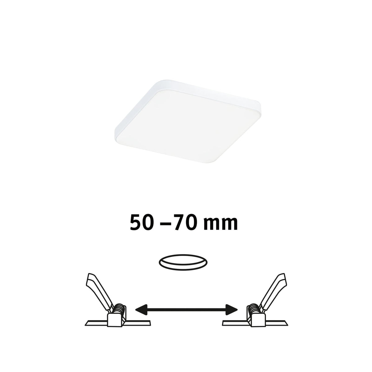 LED innbyggingspanel Veluna Edge kvadratisk hvit detalj