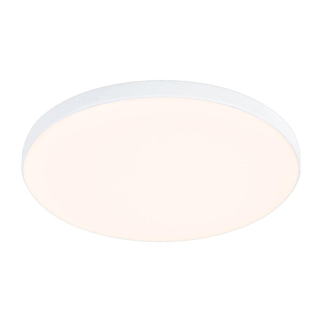 LED innbyggingspanel Veluna Edge rund hvit IP44 Ø12 cm montert i tak