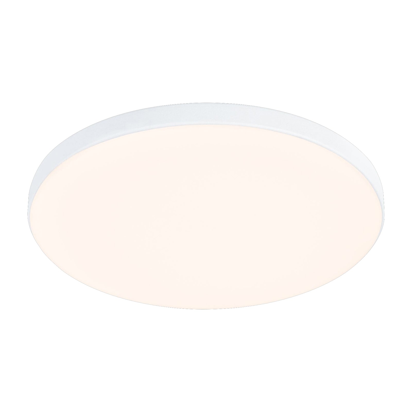 LED innbyggingspanel Veluna Edge rund hvit IP44 Ø12 cm montert i tak
