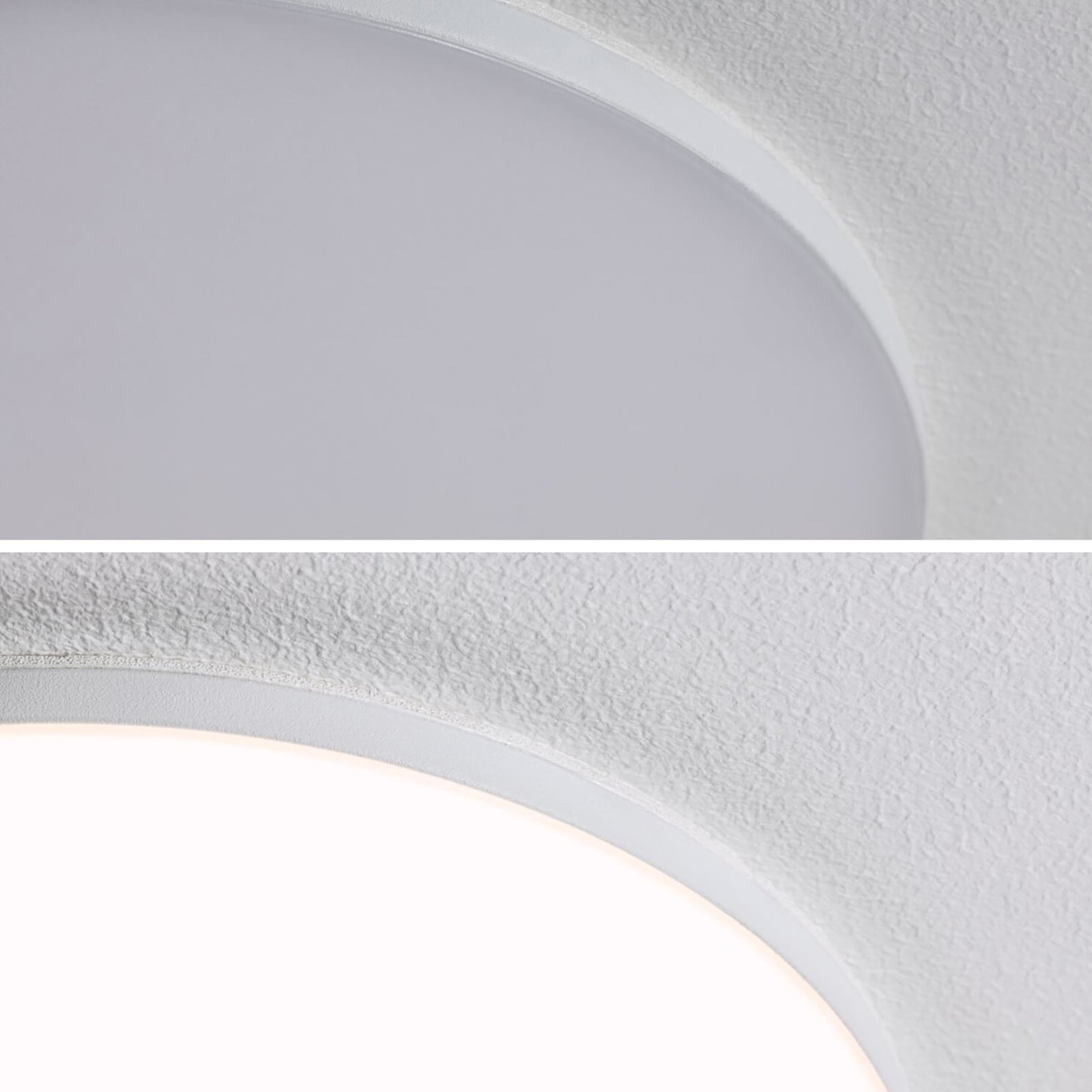 LED innbyggingspanel Veluna Edge rund hvit IP44 Ø12 cm sideprofil