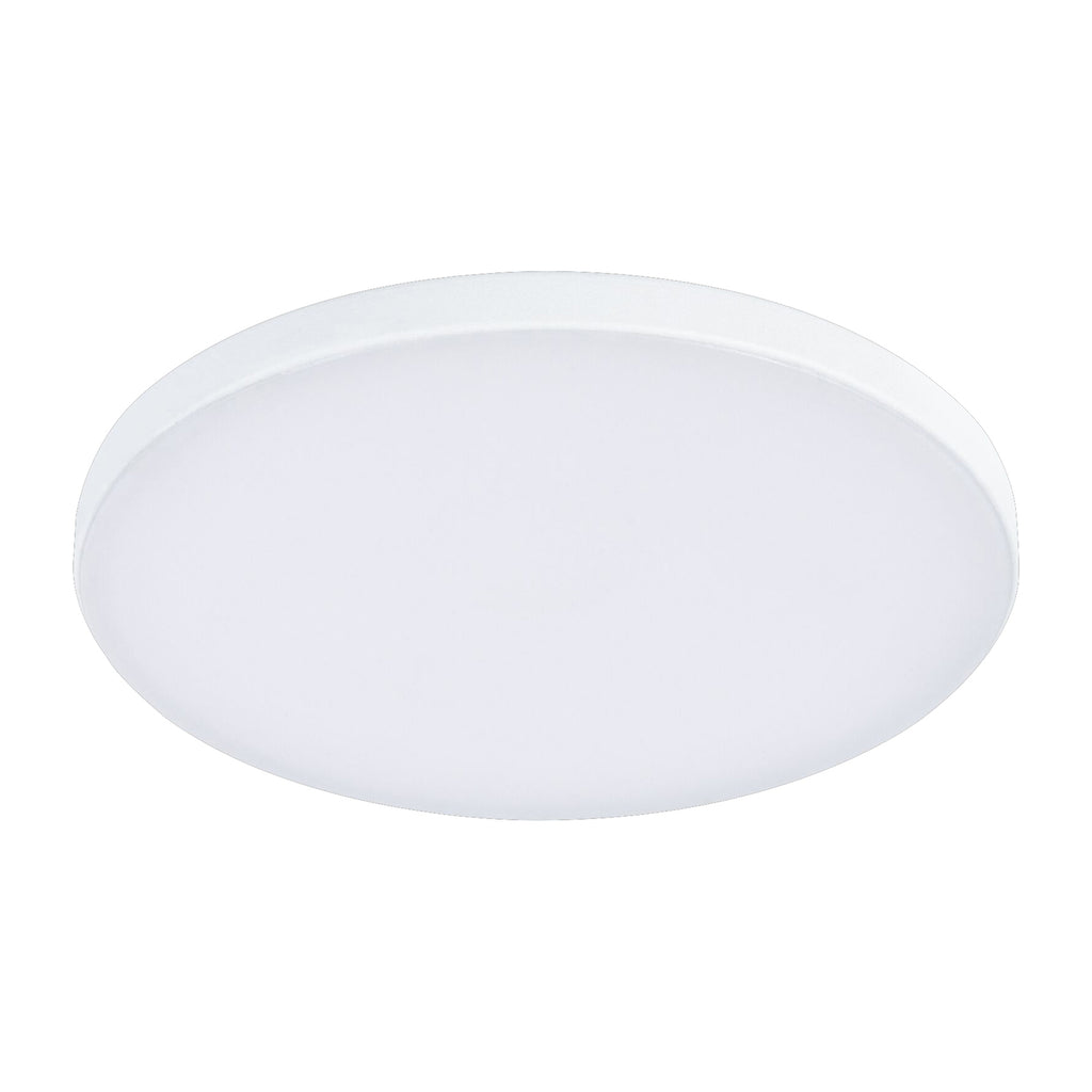LED innbyggingspanel Veluna Edge rund hvit Ø12 cm IP44 montert i tak