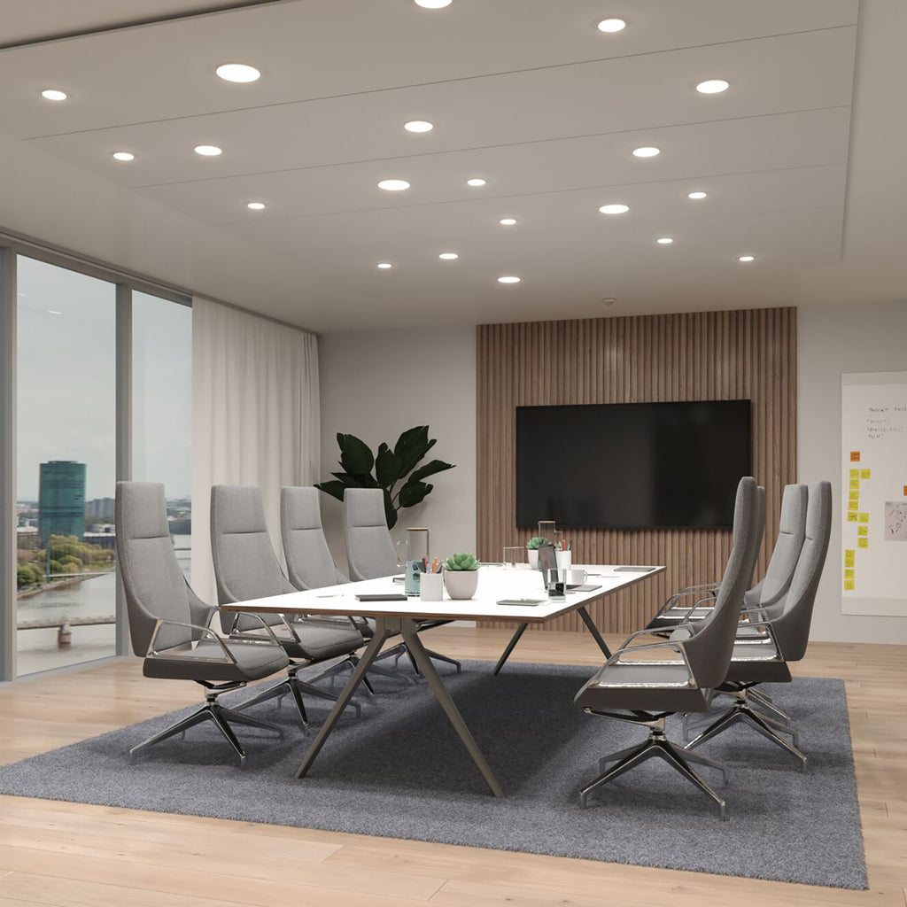 LED innbyggingspanel Veluna Edge rund hvit Ø12 cm IP44 side