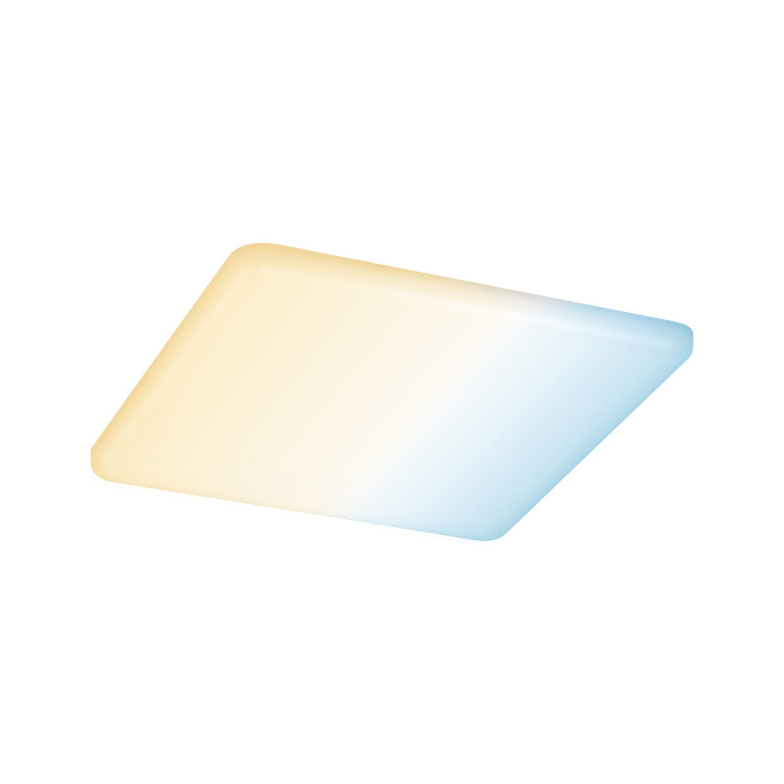 Detalj av LED innbyggingspanel Veluna firkantet CCT dimbar IP44 18,5 cm