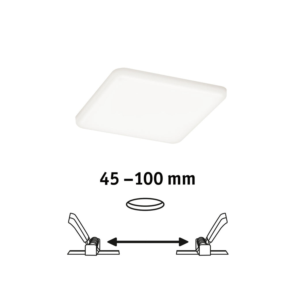 LED innbyggingspanel Veluna kvadratisk 12,5x12,5 cm 4000K IP44 installasjonsdetalj