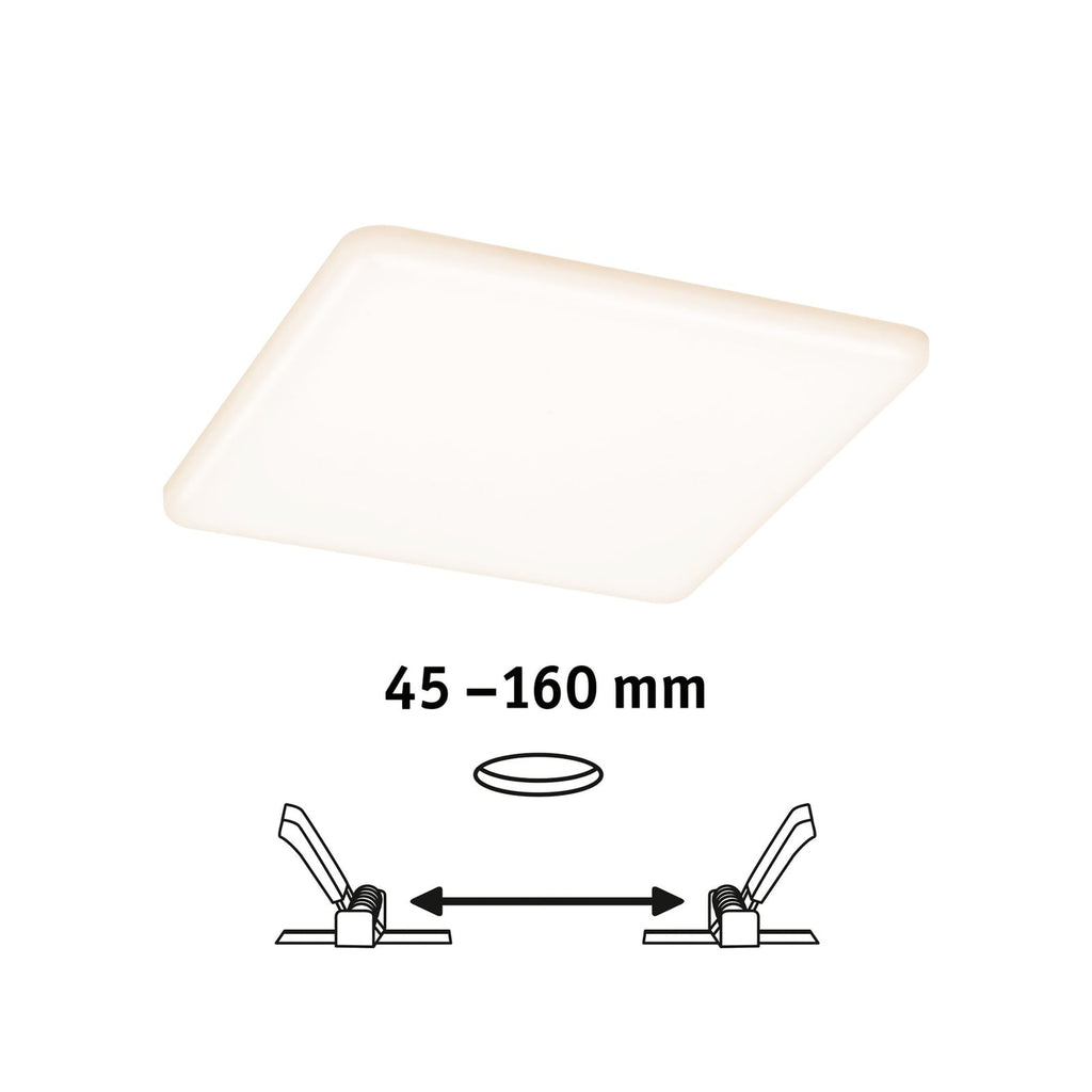 LED innbyggingspanel Veluna med IP44 merkingsetikett
