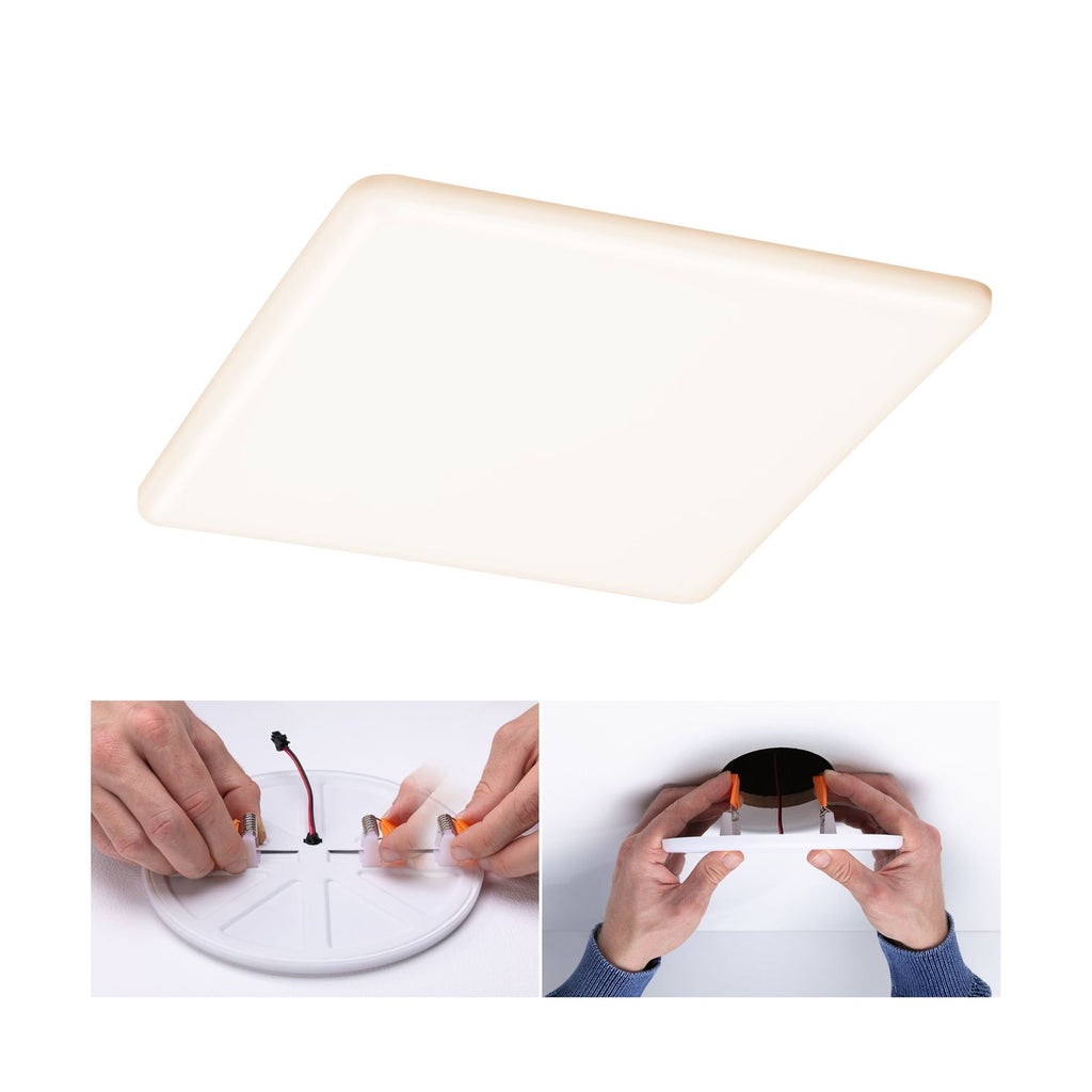 LED innbyggingspanel Veluna kvadratisk CCT ZigBee 21,5 cm IP44 dimbar bakside